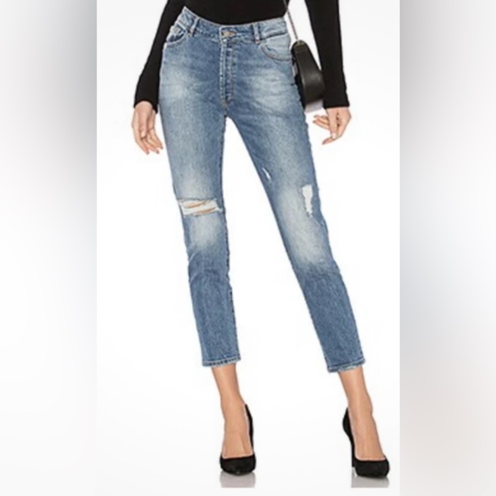 DL1961 Bella High Rise Vintage Slim Light Blue Distressed Denim Jeans - Size 31